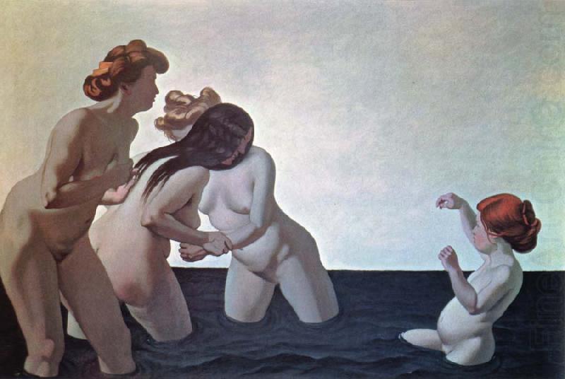 Felix  Vallotton three women and a young girl playing in the water china oil painting image